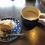 蕎麦貴石 - 蕎麦のスフレチーズケーキ と 蕎麦コーヒー