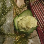 いも膳 - 生ワサビの摺りおろしののったお作りキュウリ！うっかりその食べてしまいそうになり、あたふた…辛い…(笑)www