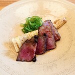 柚木元 - 信州牛山椒ソース、ピーマン