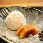 季寄料理よしかわ - スイカのアイスとレッドキウイ