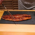 鮨 さかい - ⑩海鰻(熊本県八代産、900g)のマイクロ丼 
      産卵は初夏～晩秋、5年~15年掛けて成熟、産卵はマリアナ海溝
      海に住んでいるので臭みが無く脂のりも極上です