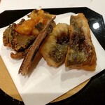 一徹 - 鮑の莫久来乗せと鮎の揚物