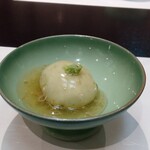 無庵 - 枝豆豆乳茶巾蒸し　蟹あんかけ　山葵