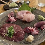 たいりん - 鶏刺し盛り　二人前