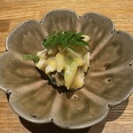 洋食 おがた - ウドとイカとわけぎのてっぱい
