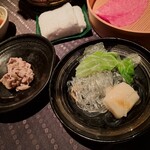 瀬里奈 - しゃぶしゃぶのスープで調理したお野菜と、神奈川県産の特選牛リブロースの２ショット・その３です。