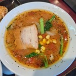中華食房 石狩 - miso トマト麺の組み合わせだ。