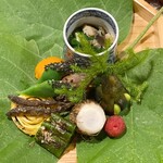 心根 - どじょう唐揚げ、きぬかつぎ、山桃など