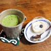 お惣菜処てつや - 抹茶ラテ、プリン