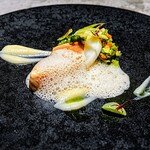 French Restaurant ensia - サーモンミキュイ　根セロリシソ泡ソース