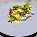 French Restaurant ensia - ホワイトアスパラと鮑
