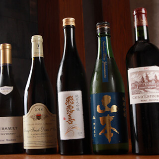 ソムリエ厳選ワインが織りなすマリアージュ。ペアリングもご提供