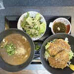 なんか喰ぃ亭 - ミニカレーうどんとミニソースカツ丼セット
