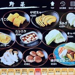 焼肉家けんちゃん - タブレットメニュー　野菜