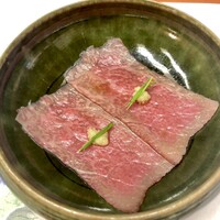 北新地しゃぶしゃぶすき焼き きらく - きらくの逸品／和牛ももの漬け