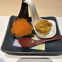 恵比寿 鮨 おぎ乃 - いくらと雲丹の小丼