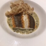 マッシュルーム - 愛媛今治イサキのポワレ 青海苔ソース