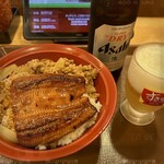 すき家 - 料理写真:うな牛&瓶ビール　1630円