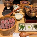 牛たん けやき 仙台一番町本店 - 2024.1.29（月）夜
                                特選牛たん3種のひつまぶし御膳✖️2人分