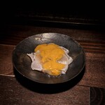 鮨ノ蔵 - クエ　ウニ和え