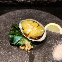 鉄板焼 天 本丸 - 活鮑の鉄板焼