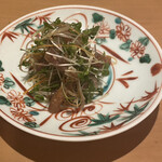 竹千代 - ⚪︎ガンド(ぶりの手前)と大葉、人参、茗荷、ブロッコリースプラウトの和物