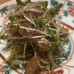 竹千代 - ⚪︎ガンド(ぶりの手前)と大葉、人参、茗荷、ブロッコリースプラウトの和物