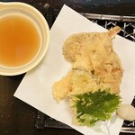 すずのあん - 穴子と姫路蓮根の天ぷら