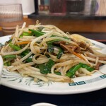 日高屋 - レバニラ炒め定食(ご飯大盛)