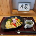 中国料理 神龍 - アスパラ肉巻きのせチャーハン