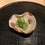 新ばし 星野 - ほうれん草とイワタケの胡麻和え