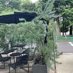 nido - テラス席　向こうは善福寺公園