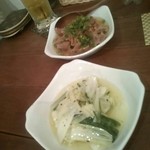 串焼きダイニング Den - 牛のすじ煮とセロリのマリネ