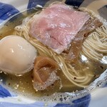 さんくるげ - 南高梅煮干塩らぁー麺　煮卵トッピング