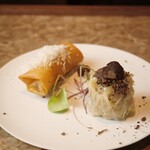 中国菜ジャッカル - トリュフ焼売　ﾎﾟﾙﾁｰﾆ茸春巻き