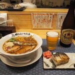 鯖の上にも三年 - 鯖そば 元味＋味付玉子 ＆ 焼き鯖寿司 ハーフ