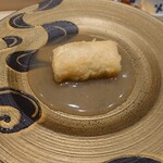 鮨 こう介 - のどぐろの湯葉づつみ：大葉、チーズ、天ぷらのコラボ。オイスターソース仕立ての創作料理だ！この後、リゾットに…