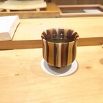 鮨裕 - あがり差し替え♪　小田原　(この湯呑み寄木細工にて､なかなかの高額品 笑)