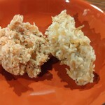 盃爛処 - クリームチーズのちりめん山椒花小エビの甘露煮