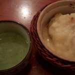 cocomi 心味 - ほうれん草とジャガイモのスープと野菜のグラタンです