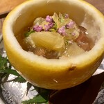 まとい 銀座 - 先付　米沢牛舌