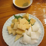 魚虎 - 合馬 春タケノコとイカのすみそ 680円