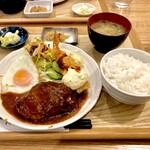 あかねや - 30食限定（Bランチ）ハンバーグ&海老フライ1.080円