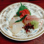 よし都 - お造り(本日の三種盛り)