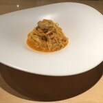 テアトロ ディ マッサ - 雲丹のトマトソースパスタ、雲丹に負けないトマトソースの旨味すご！