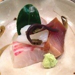 春草 - 14.2月　お造り（石鯛、スミイカ、生ホッケ）