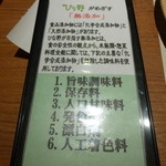 旬菜食健 ひな野 - ひな野がめざす無添加