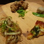 旬菜食健 ひな野 加古川店 - 焼うどん&唐揚&菜の花とコーンのピッツァ&里芋