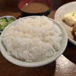 とんかつ かつせい - 宮城米・純ササニシキの美味しいご飯。大盛り+50円で食べられちゃいます。
