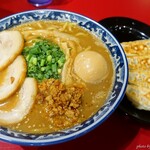 麺匠 佐蔵 松本店 - 2023年4月　特製肉味噌らぅめん　黒豚餃子